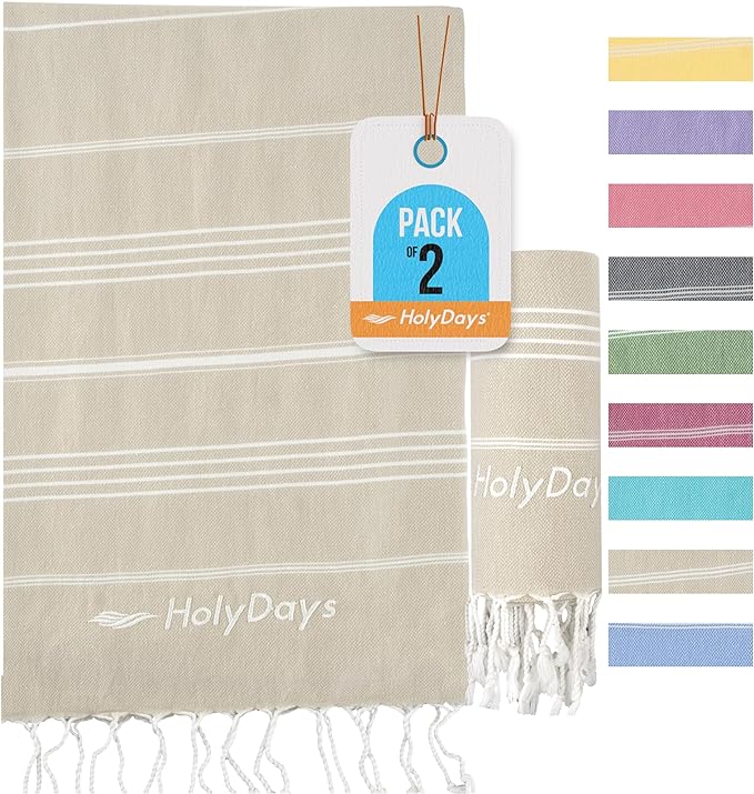 HolyDays® Strandtuch Saunatuch XXL [2er Pack] (Beige)