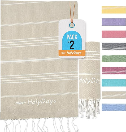 HolyDays® Strandtuch Saunatuch XXL [2er Pack] (Beige)