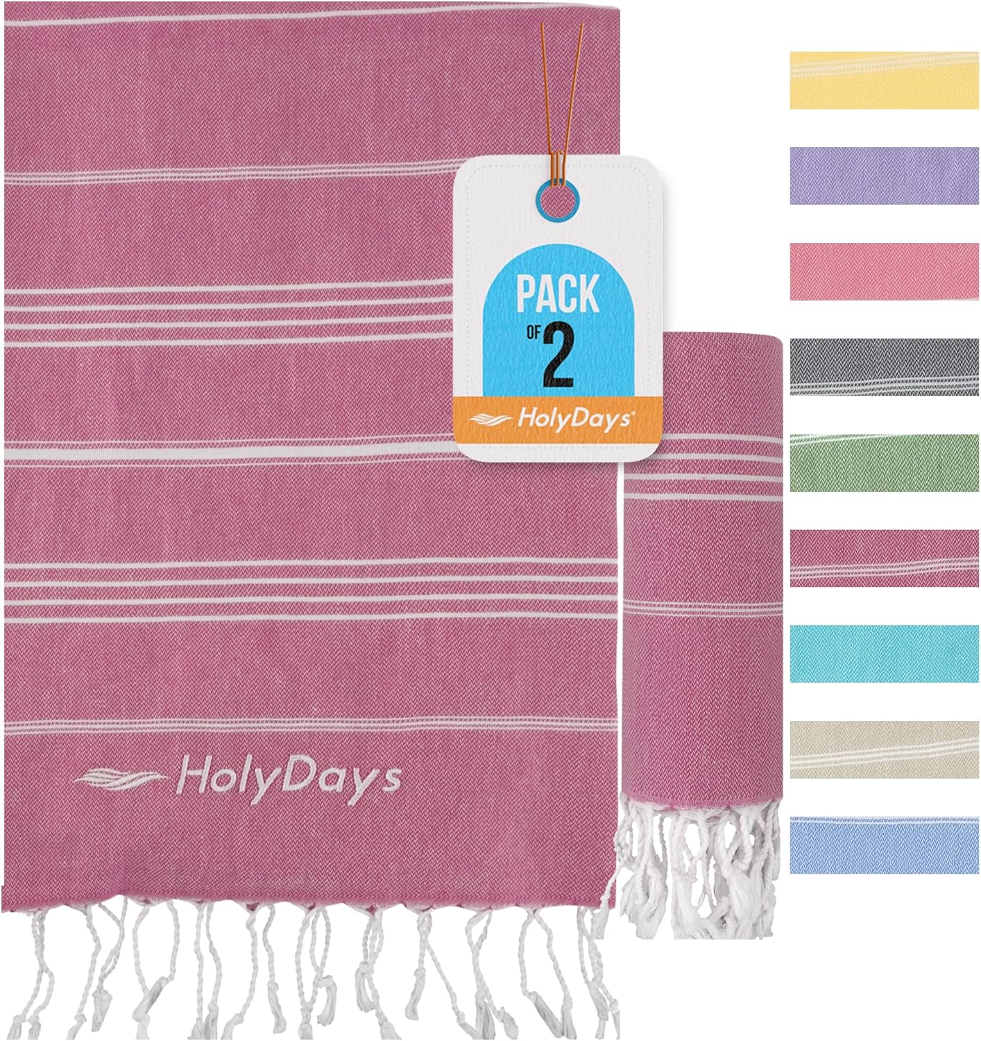 HolyDays® Strandtuch Saunatuch XXL [2er Pack] (Fuchisia)