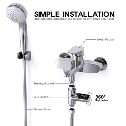 LED Display Water Shower Thermometer